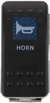 20A 12V Horn Tlačidlo Rocker Prepínač Modrá LED dióda pre Auto Auto 1Pcs