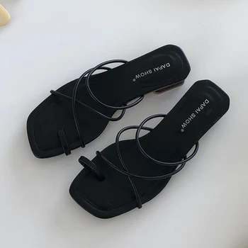 2021 Nových Dizajnérov Papuče Mid-Podpätky, Topánky Ženy Letné Sandále Non-Slip Flip Flops Sandále Pláži Papuče Topánky Feminimo Zelená