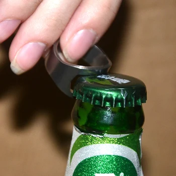 22 MM Prenosný Mini Krúžok Pivo Otvárač Nehrdzavejúcej Ocele Prst Prsteň-tvar Fľaše Piva Spp Otvorenie Odstraňovač Kuchyňa Bar Nástroje