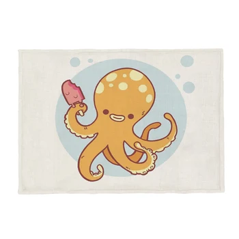 Ružová Cartoon Hrad Placemat Morská víla Octopus Tichom Polyester Bielizeň Dráha 42*32 cm Veľkoobchod Obrus, Dekorácie Reštaurácia