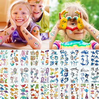 10 Listy/Set Deti Roztomilý Kreslený Jednorožec Dočasné Tetovanie Nálepky Baby Sprcha Deti Telo Make-Up Nálepky Tetovanie