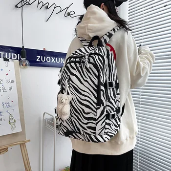 Čierna Biela Krava Zebra Vzor Batoh Škola Knihy Tašky Mochila Cestovná Taška Na Prenosný Počítač Roztomilý