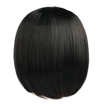 Krátke Bob Vlasy Čierne Syntetické Parochne Pre Ženy African American Cosplay Prirodzené Vlasy Vysokej Teplote Vlákno Žiaruvzdorné