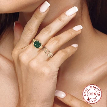 CANNER Žien Krúžok 925 Strieborný Lesklý Úsmev na Tvár Odkvapkávanie Oleja Otvorenie Prstene Pre Ženy, Mužov 2021 Trend Smalt Anillos Šperky