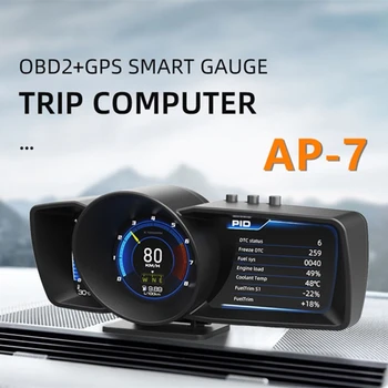 2021 Nové OBD2+GPS Smart Panel HUD Head Up Displej Otáčkomer Turbo ot. / MIN Temp Meter