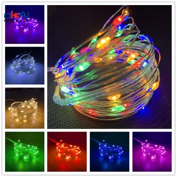 Rozprávkové Svetlo 1 M 5M 10 M 100 LED Hviezdna String USB Svetlá Víla Mikro LED Transparentné Drôt pre Svadobné Party 8 Farieb Vianoce