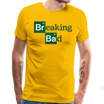 BrBa Logo T-shirt Mužov Breaking Bad Tričko List Jednoduché Príležitostné Letné Mens Tee Tričká Bavlnené Tkaniny Krátky Rukáv Topy Streetwear