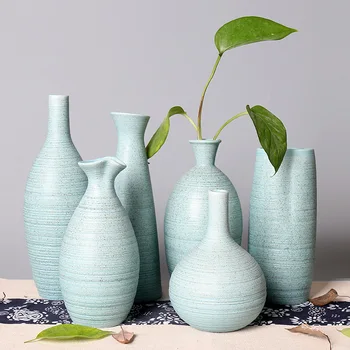 1PCS Modrá Váza, Keramické Vázy Domáce Dekorácie Príslušenstvo Suché Kvetinové Moderný Minimalistický Literárny Vázy na Kvety