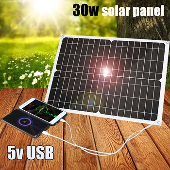 Solárny panel 12v 5v Dual USB 30w pružné solárne nabíjačky batérií fotovoltaických domov systému pre auto, loď, mobil powerbank