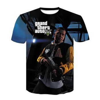 2021 Nové 3D Tlač Grand Theft Auto Hry Gta 5 Vytlačené T Shirt Mužov Ženy, Deti, Krátky Rukáv T-Shirt Chlapec Dievča Mužov oblečenie, Topy