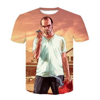 2021 Nové 3D Tlač Grand Theft Auto Hry Gta 5 Vytlačené T Shirt Mužov Ženy, Deti, Krátky Rukáv T-Shirt Chlapec Dievča Mužov oblečenie, Topy