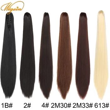 WIGSIN Syntetické Dlhé Rovné Kučeravé Pazúr Klip V Cope, predlžovanie Vlasov Prírodné Čierna Hnedá Blond Hairpiece pre Ženy