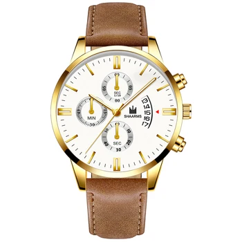 Relogio Masculino hodinky muži móda Šport box z nehrdzavejúcej ocele kožený pásik hodiniek Quartz business náramkové hodinky Reloj Hombre 2019