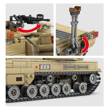 Vojenské Série Stavebné Bloky Raketomet Nádrž 2 in1 Tech Zbraň Údaje Svetlo Model Montáž Hračky pre Deti, Chlapci Dary