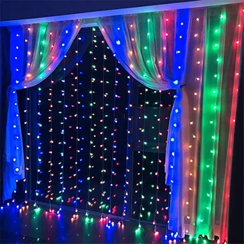 ECLH 3x3M funkcia Pamäte Vianočné LED Záves Cencúľ String Svetlo Vnútorné Drop LED Garden Party Stage Vonkajšie Ozdobné Svetlo