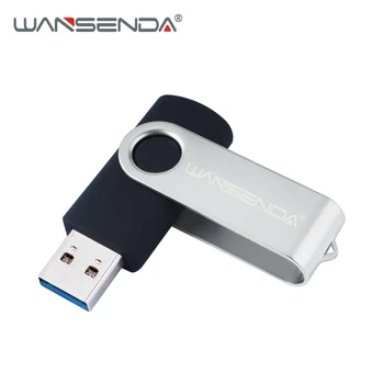 WANSENDA USB Flash Disk Otáčania Pero Disk 32GB 64GB USB 3.0 128 gb kapacitou 256 GB Kovové kl ' úč Flash Memory Stick na počítači Tablet PC
