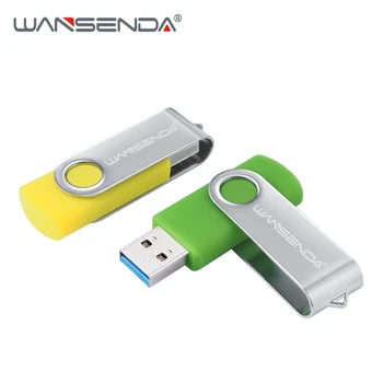 WANSENDA USB Flash Disk Otáčania Pero Disk 32GB 64GB USB 3.0 128 gb kapacitou 256 GB Kovové kl ' úč Flash Memory Stick na počítači Tablet PC