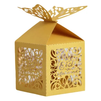 10Pcs Eid Mubarak Motýľ Láskavosti Candy Boxy Ramadánu Kareem Darčekové Krabice DIY Islamskej Moslimských Šťastný al-Fitr Eid Strany Home Decor