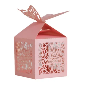 10Pcs Eid Mubarak Motýľ Láskavosti Candy Boxy Ramadánu Kareem Darčekové Krabice DIY Islamskej Moslimských Šťastný al-Fitr Eid Strany Home Decor