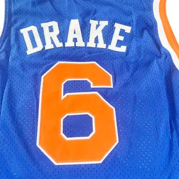 BG basketbalové dresy ove 6 DRAKE Výšivky šitie Vonkajšie športové Hip-hop film jersey bule 2020 lete veľká