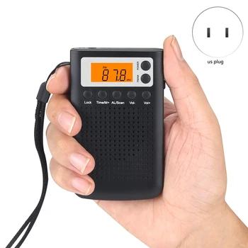 Hot-Mini Rádio Prenosné Stereo Vreckové Rádio Reproduktor s Zabudovaný Reproduktor, Konektor pre Slúchadlá AM, FM Rádio Budík