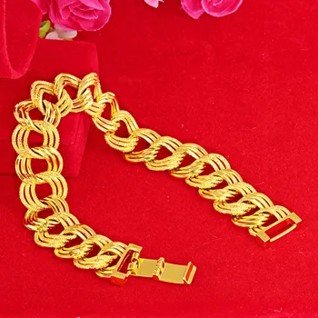 Veľkoobchod 18K Zlata Vietnam Piesok Zlatý Náramok Klasické pánske Náramok Svadobné Hostiny, Šperky, Módne Kúzlo Náramok