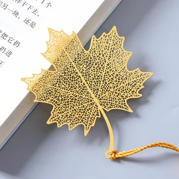 Vintage Čínsky Štýl Záložku Kovové Duté Javorový List Strapec Marhuľový Leaf Dekor Knihy Poznámka Dekorácie Kancelárske Potreby Školy Dary