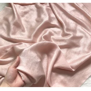 CF935 Crinkle Tkaniny z Hodvábu Bielizeň/Lesklý Sakura Ružová Luxusné Zvlnenie Vysoko postavených Vlastné Textílie Illuminant Elastická Tkanina Pre Ženy