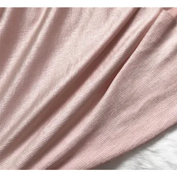 CF935 Crinkle Tkaniny z Hodvábu Bielizeň/Lesklý Sakura Ružová Luxusné Zvlnenie Vysoko postavených Vlastné Textílie Illuminant Elastická Tkanina Pre Ženy
