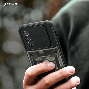Rzants Pre Samsung Galaxy A72 A52 A32 4G 5G Prípade Kamufláž [Jungle nádrž] Shockproof Krúžok Puzdro Objektívu Ochrany Vojenských Kryt