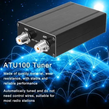 ATU100 USB Typ-C Nabíjateľná Anténny Tuner 1.8-50Mhz Automatické krátkych vlnách Anténa Tuner s 0.91 palcový OLED Displej