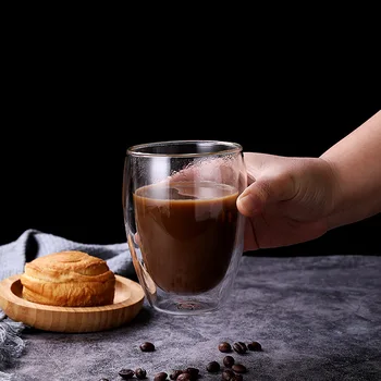 Transparentné dvojité vrstva izolácie pohár tepla-dôkaz anti-freeze šálku kávy a zmrzliny pohár mlieka pohár šálku čaju nápojov pohár Tvorivosti