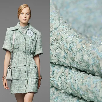 Nové zmiešané zelená hrubo tkané textílie voňavé módne štýl, farby tkaniny sukne tissu tela šitie tissus stof плед