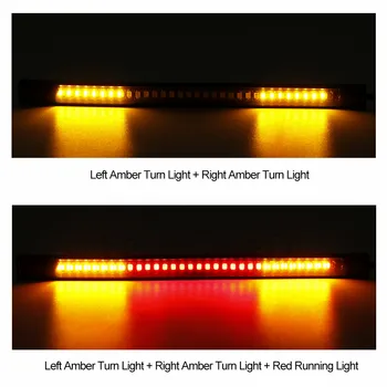 2/4Pcs Univerzálne Motocyklové zadné Svetlo Brzda Stop Zase Signál 48 LED Svetelné Pásy Ohybný špz Osvetlenie Bar pre Motorky