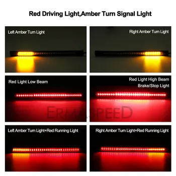 2/4Pcs Univerzálne Motocyklové zadné Svetlo Brzda Stop Zase Signál 48 LED Svetelné Pásy Ohybný špz Osvetlenie Bar pre Motorky
