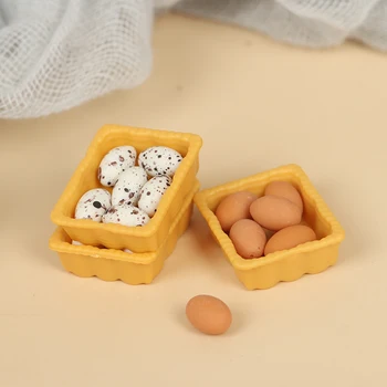 Domček Pre Bábiky Miniatúrne Príslušenstva Kuchyne Potravín Mini Vajíčko S Vajcom Podnosy Pre Bábiky Dom Varenie Hry Jedlo 1:12 Rozsahu