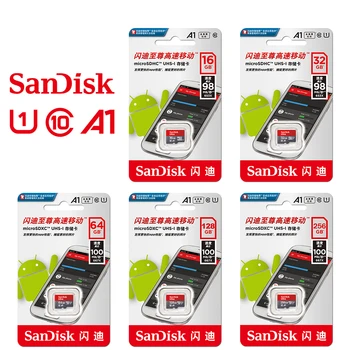 SanDisk Micro SD Karta 256 GB 128 gb kapacitou 32 GB, 64 GB 16 GB Ultra TF kartu Class 10 Pamäťovej Karty Flash Karty microSD mini card na Telefón