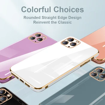 Luxusné zlatenie Pokovovanie puzdro Pre iPhone 11 12 Pro Max Mini X XR XS Max 8 7 6 6 Plus SE 2020 Mäkké Silikónové Krytie Prípade
