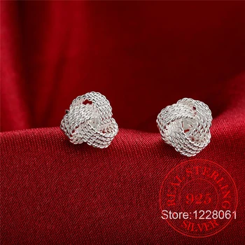 Reálne 925 Sterling Silver Elegantné Mäkké Vinutia Stud Náušnice pre Ženy, Svadobné Šperky, Zásnubné