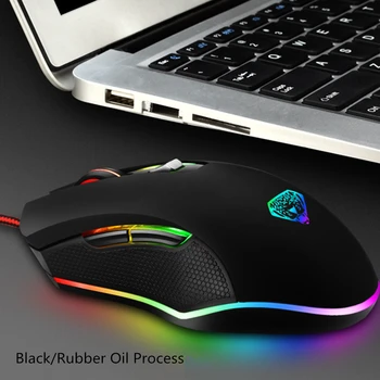 Káblové Herné podsvietený myši 4 nastaviteľné 3200DPI optická myš symetrické ergonomické myši na plochu, notebook PC Gamer Myš