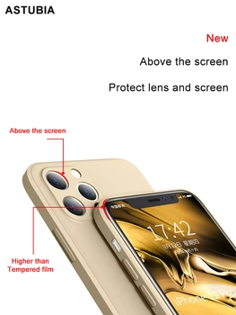 2021 Námestie Kvapalné Silikónové puzdro Pre iPhone 11 12 Pro Max Mini X XR XS MAX 7 8 PLUS SE 2020 Pokrytie Celej Chránič funda coque