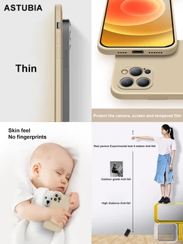 2021 Námestie Kvapalné Silikónové puzdro Pre iPhone 11 12 Pro Max Mini X XR XS MAX 7 8 PLUS SE 2020 Pokrytie Celej Chránič funda coque
