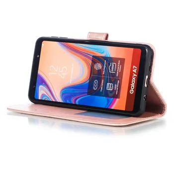 Mandala razba Kryt Pre Samsung Galaxy A7 2018 A750 Prípade Flip Stojan PU Kožené Peňaženky Mobilný Telefón Tašky