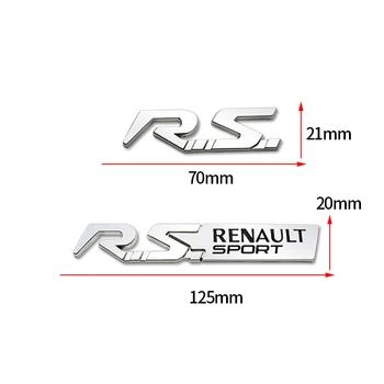 Auto Tvarovanie Kovov Nálepky RS sport Znak Mriežky Odznak Obtlačok Na Renault Megane RS Clio Laguna Pôsobeniu Captur Zoe Modus Duster