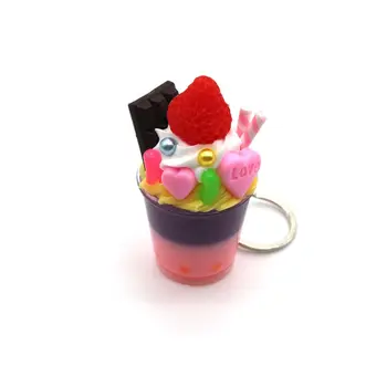 Roztomilý Simulácia Potravín Ice Cream PVC Keychain Tortu Krúžok Šperky U2JF