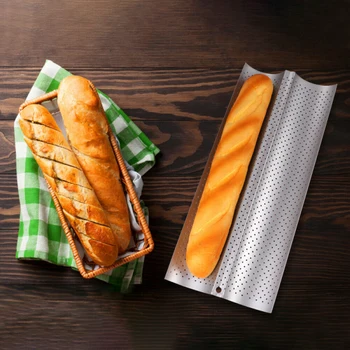 2 Sústavy Non-Stick Bageta Vlna Francúzsky Chlieb Pečenie Perforované Pečící Mat Kotúčoch Silikón Na Pečenie Vložky Pečivo Zariadenia