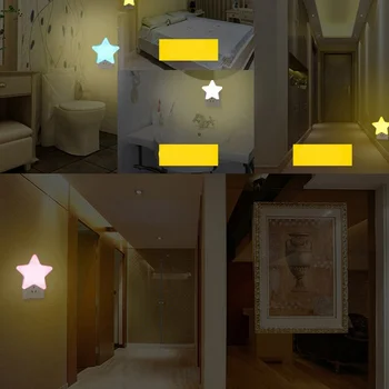 LED Plug-in Indukčné Ovládanie Smart Hviezdna Noc Svetla Detí Spálňa Posteli Spať, Noc, Svetlo, Domáce Dekorácie Osvetlenie