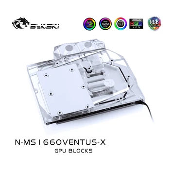 Bykski Vodný Blok použiť pre MSI GeForce GTX 1660 VENTUS XS C 6 G OC / GTX1660 Ti aero/ Úplné Pokrytie Meď Radiátor Blok/ RGB Svetlo