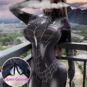 Sexy Čierna Mačka Superhrdina Cosplay Kostým Pre Ženy Halloween Kostým Vianočné Tesný 3D Tlač Jumpuit Kombinézu