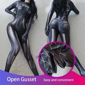 Sexy Čierna Mačka Superhrdina Cosplay Kostým Pre Ženy Halloween Kostým Vianočné Tesný 3D Tlač Jumpuit Kombinézu